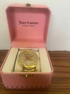 Juicy Couture Gold Crystal Logo Watch